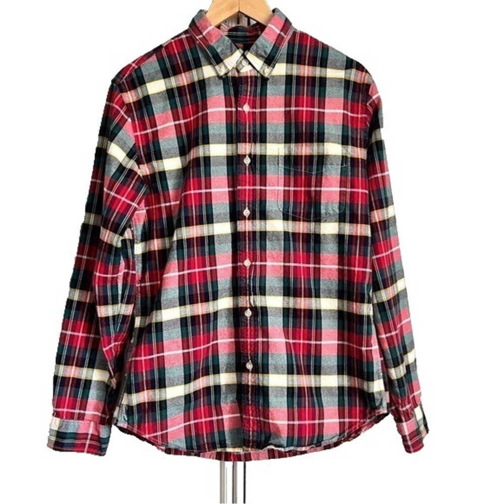 J Crew Plaid Oxford Button Down Mens Medium‎ Preppy Heritage Old Money Outdoors